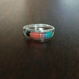 Vintage Zuni Sterling Silver Ring Signed by CS Lonjose